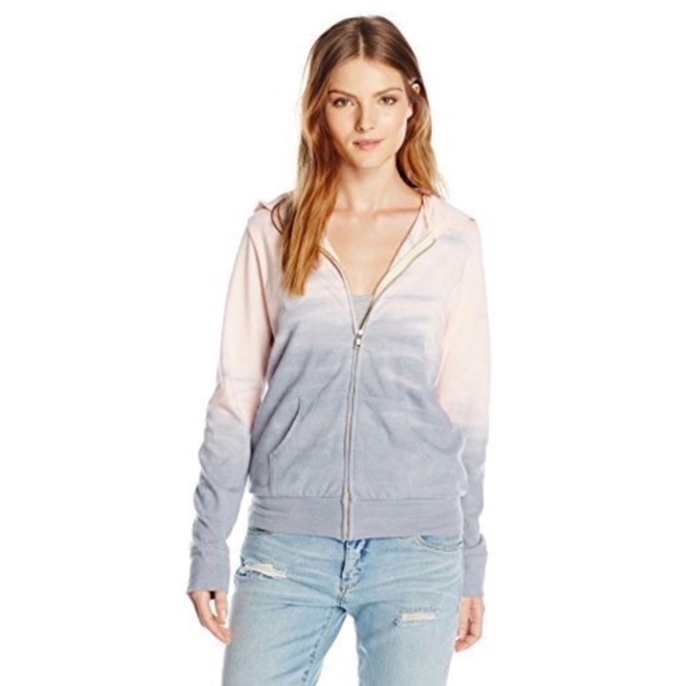Monrow Zip Up Tie Dye Hoodie - XS